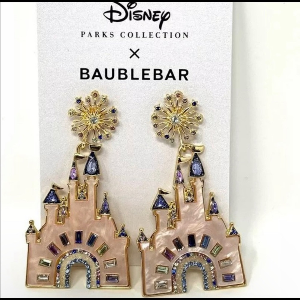 Disney castle earrings Disneyworld anniversary baublebar earrings